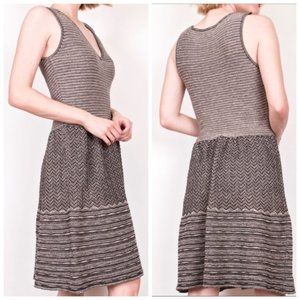 Anthropologie “Test Pattern Sweater Dress” Grey Striped Sleeveless